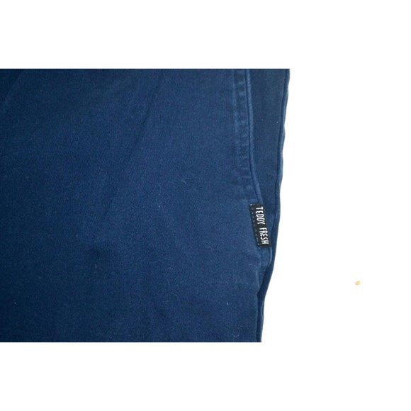 TEDDY FRESH Men's Flat Front Khaki / Chino Cropped Pants SIZE 34/25 Navy Blue - Picture 6 of 9